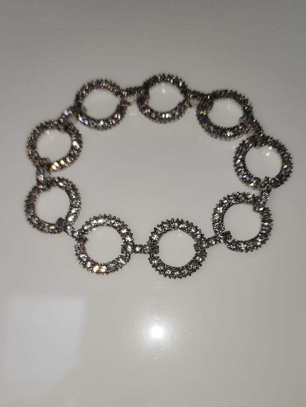 Nolan Miller Crystal Circle‎ Link Bracelet - Silver Sparkle